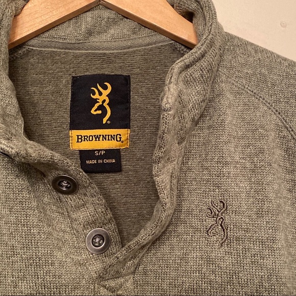 Browning Gilson Fleece Sweater Moss sz S EUC - Picture 2 of 6